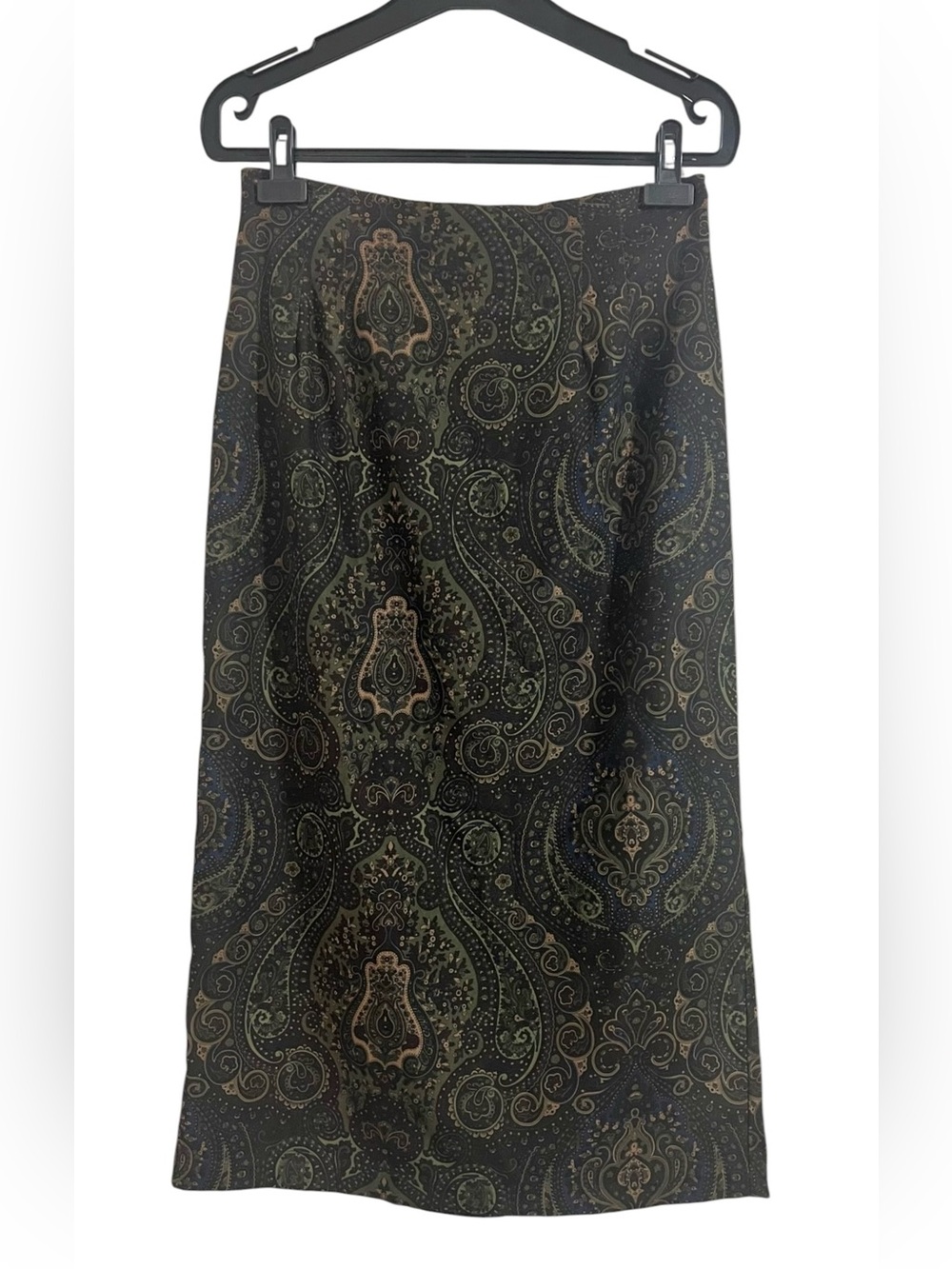 Vintage Dark Academia Modest Cottagecore Briggs Paisley Long Midi Skirt Sz 12